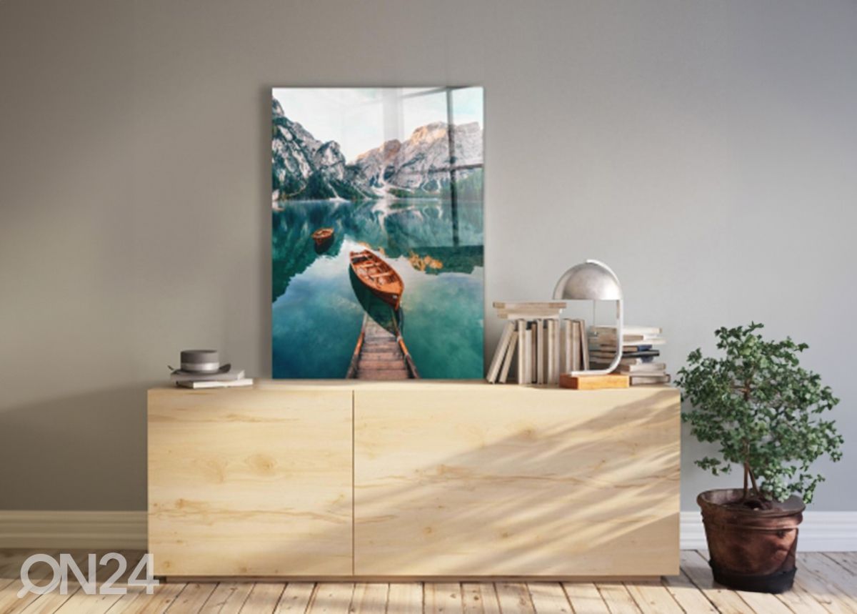 Lasikuva Tyrol Boat 50x70 cm kuvasuurennos
