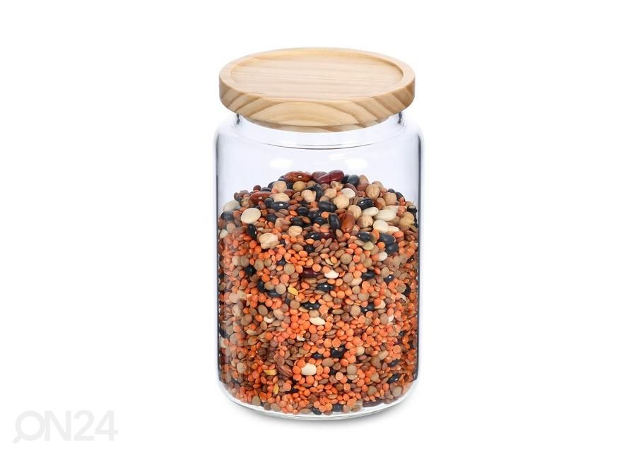Lasipurkki puukannella 1270 ml kuvasuurennos