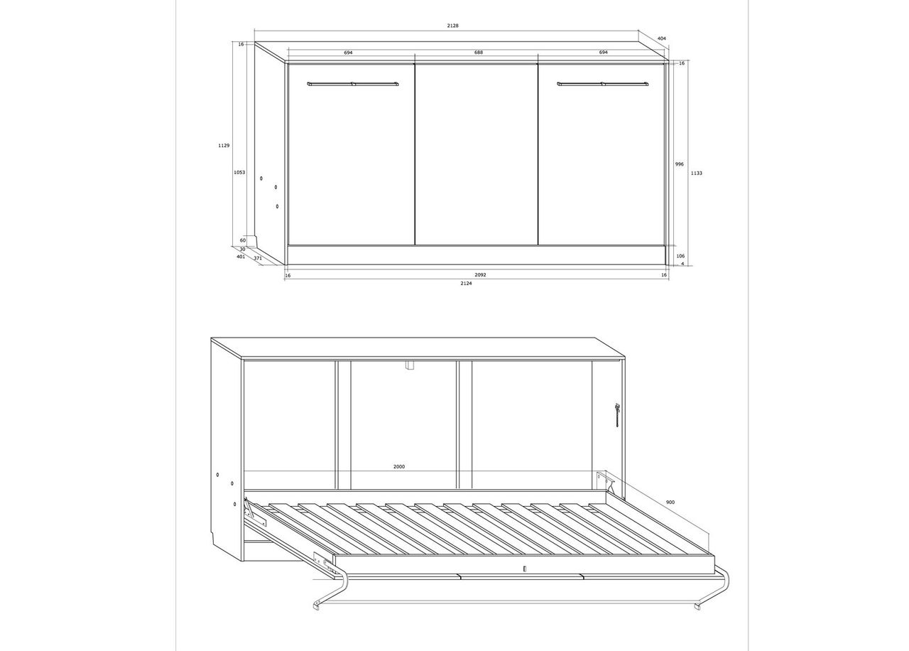 Lasten kaappisänky Mac 90x200 cm kuvasuurennos
