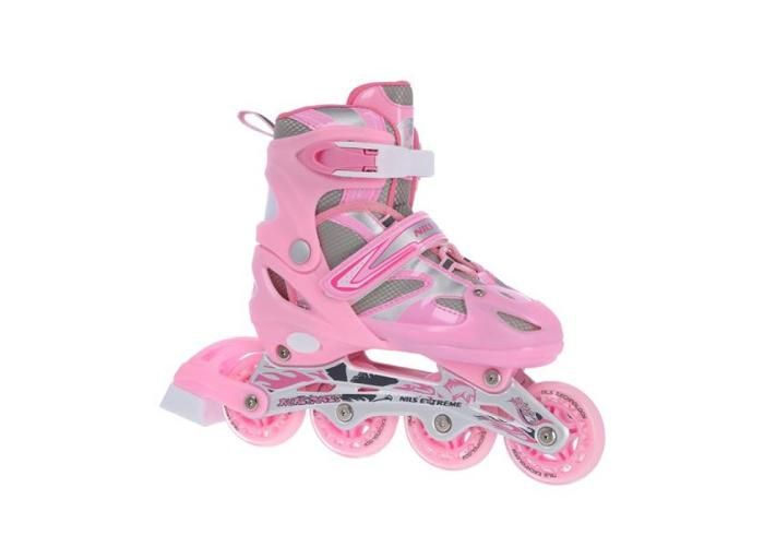 Lasten luistimet / rullaluistimet Nils Extreme Pink 2W1 31-34 NH18366 kuvasuurennos
