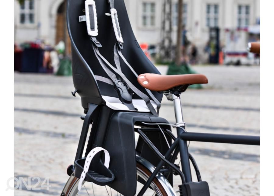 Lasten pyöränistuin Urban Iki Iki Bincho Black runkokiinnitys kuvasuurennos