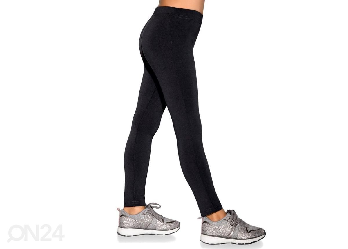 Lasten treenileggingsit BAS BLEU Mimi, grafiitti, koko 116-122 cm kuvasuurennos