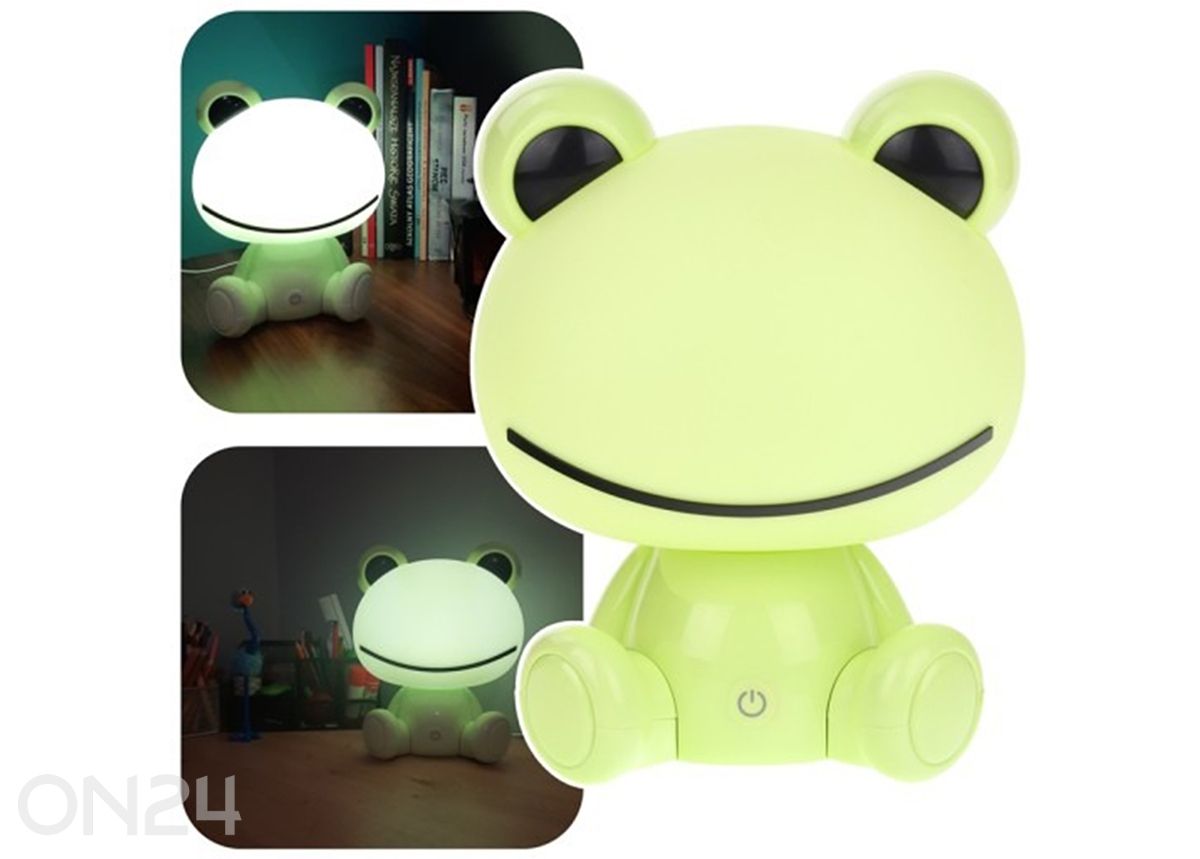 Lasten yölamppu Frog LED, vihreä kuvasuurennos