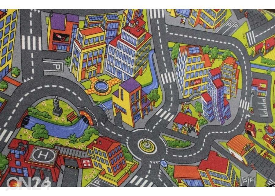Lastenhuoneen matto AUTOTIET 100x200 cm kuvasuurennos