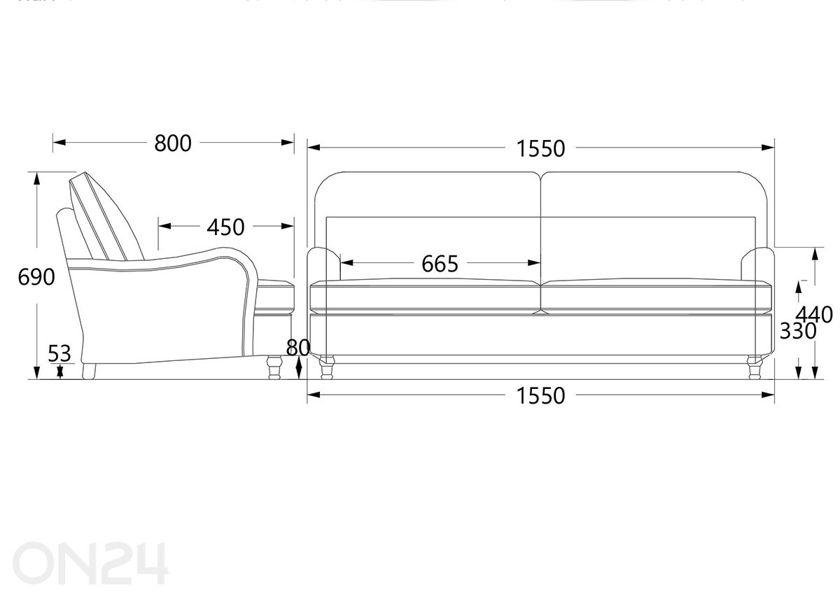 Lastensohva Howard 3-istuttava kuvasuurennos