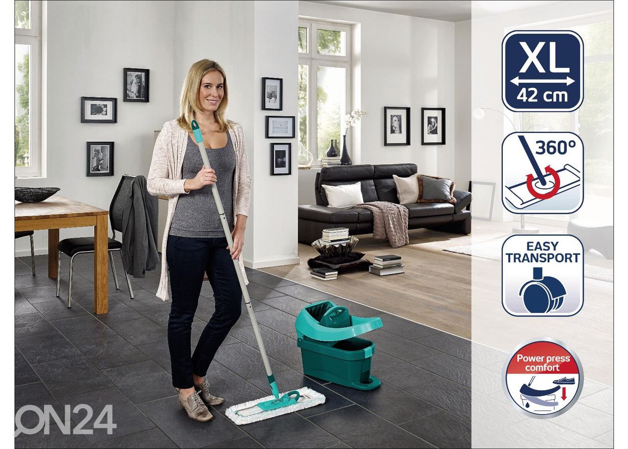 Lattianpuhdistussetti moppipuristinsangolla Leifheit Profi XL kuvasuurennos