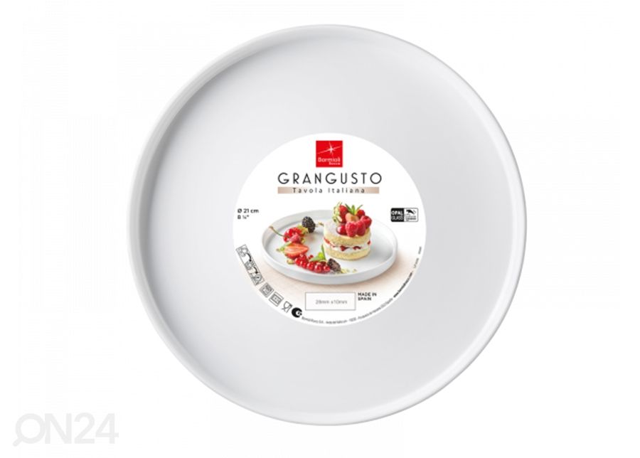 Lautanen Grangusto Ø 21 cm, valkoinen, 2 kpl kuvasuurennos
