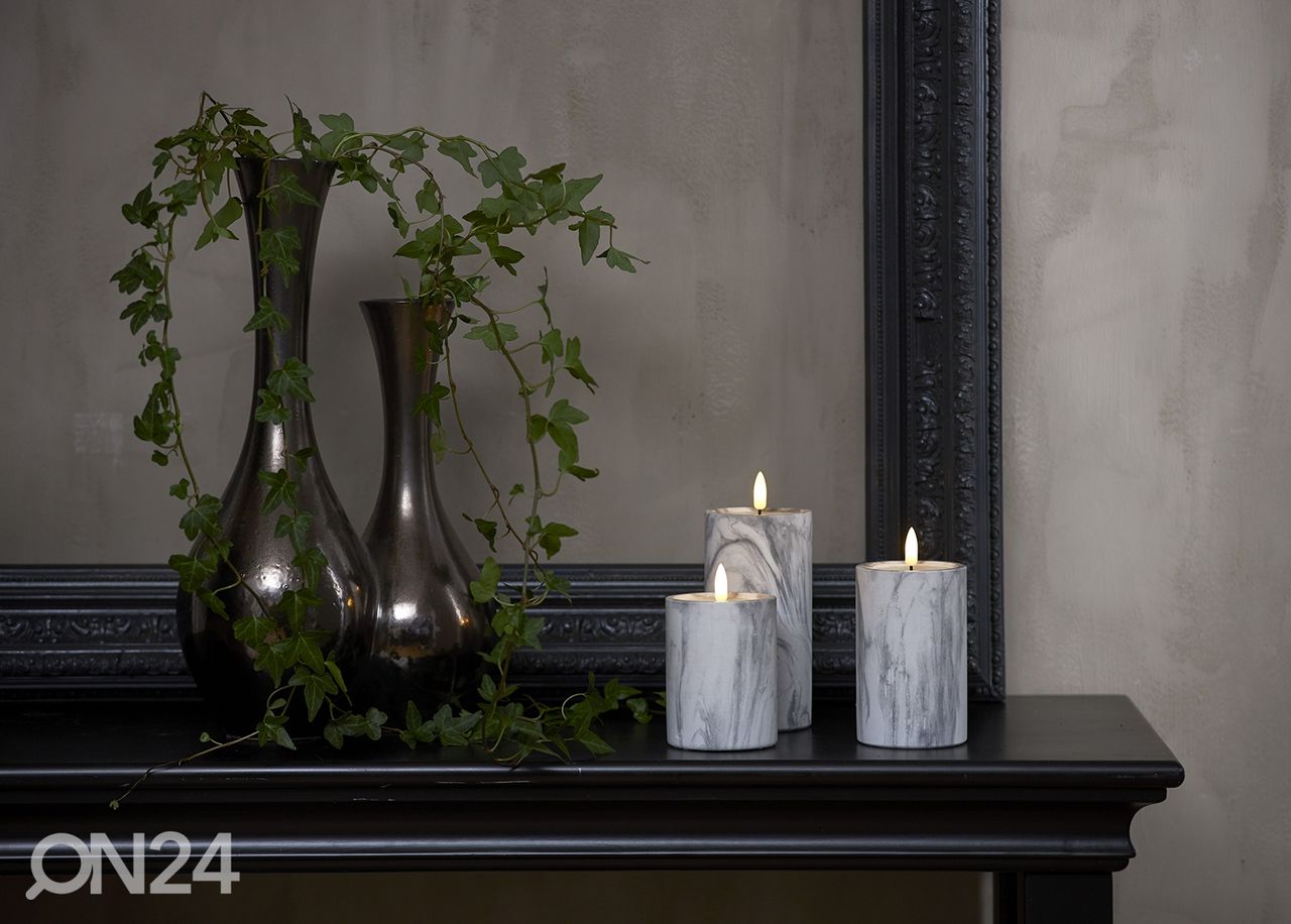 LED-kynttilä Flamme Marble kuvasuurennos