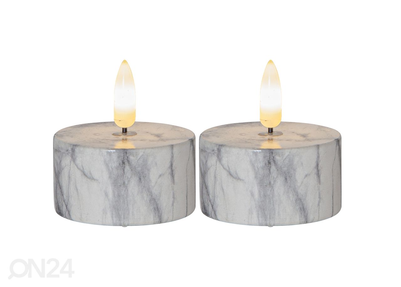 LED-kynttilät Flamme Marble 2 kpl kuvasuurennos