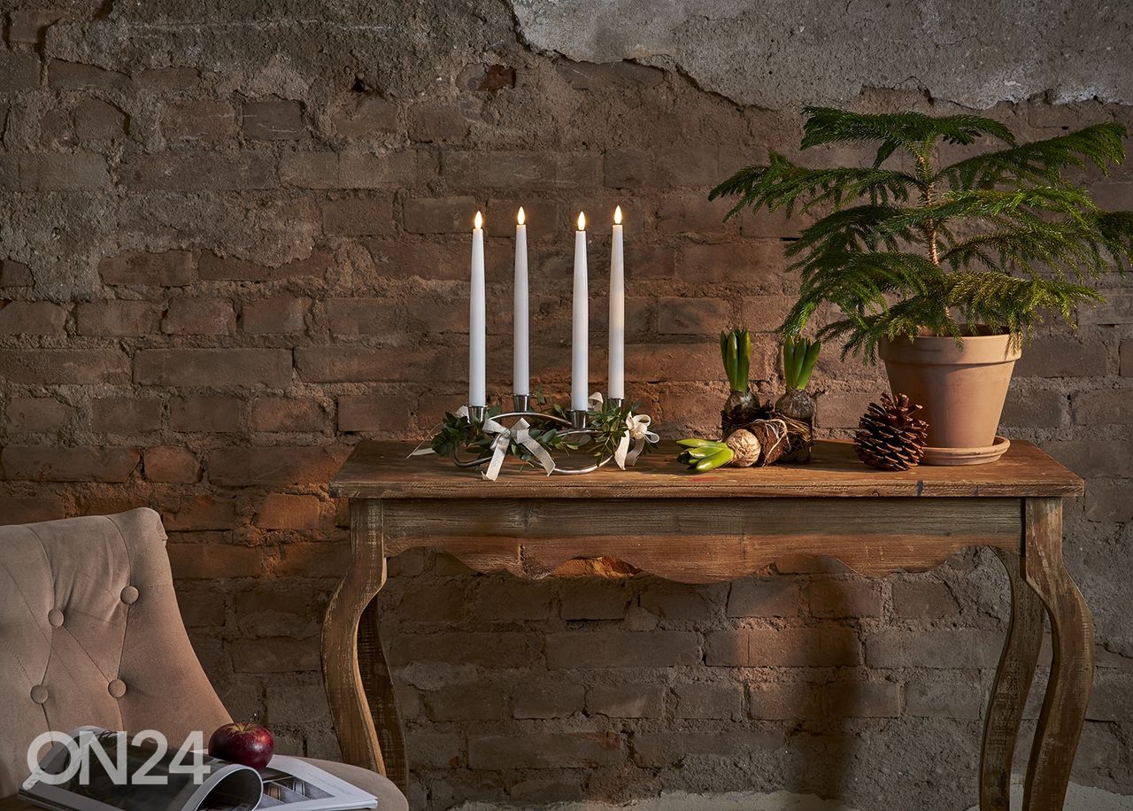 LED-kynttilät Flamme Slim 4 kpl, valkoinen kuvasuurennos
