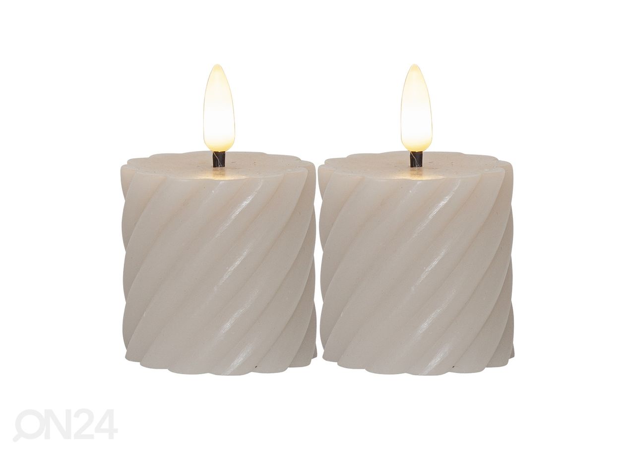 LED-kynttilät Flamme Swirl 2 kpl kuvasuurennos