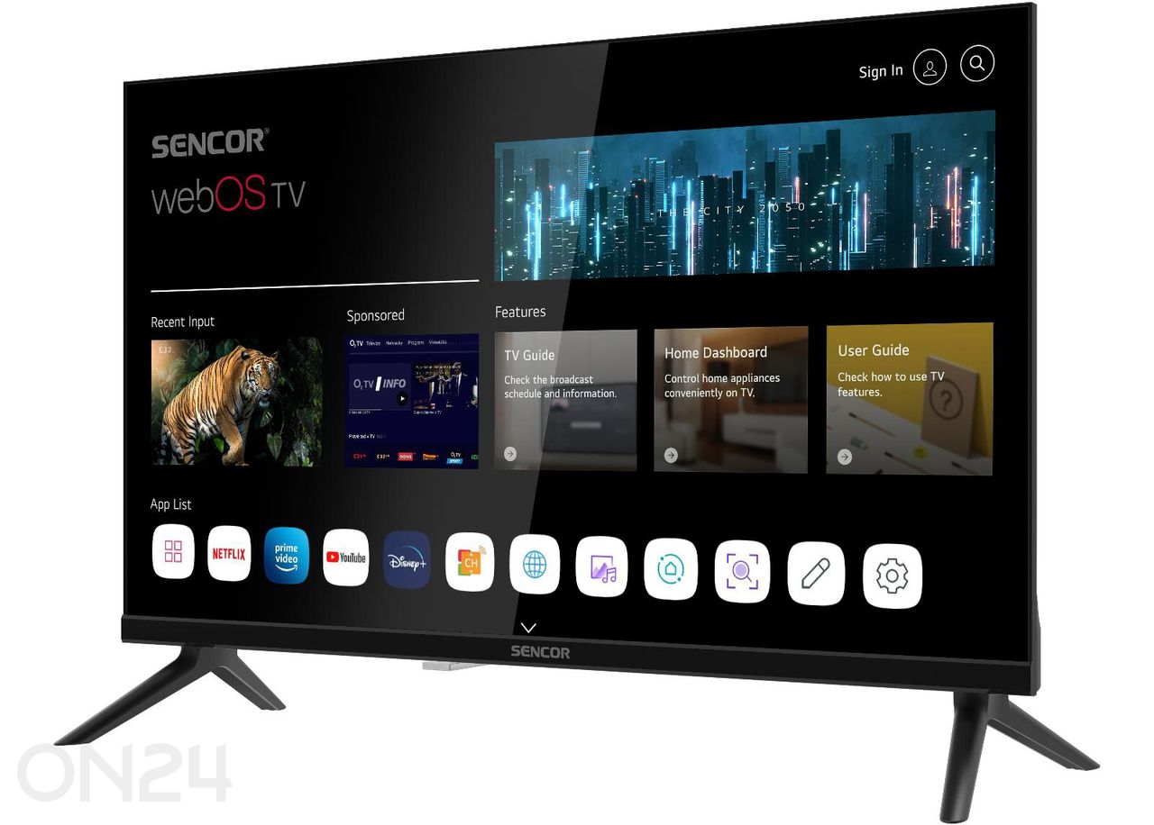 LED‑televisio 24" Sencor SLE24S803B kuvasuurennos