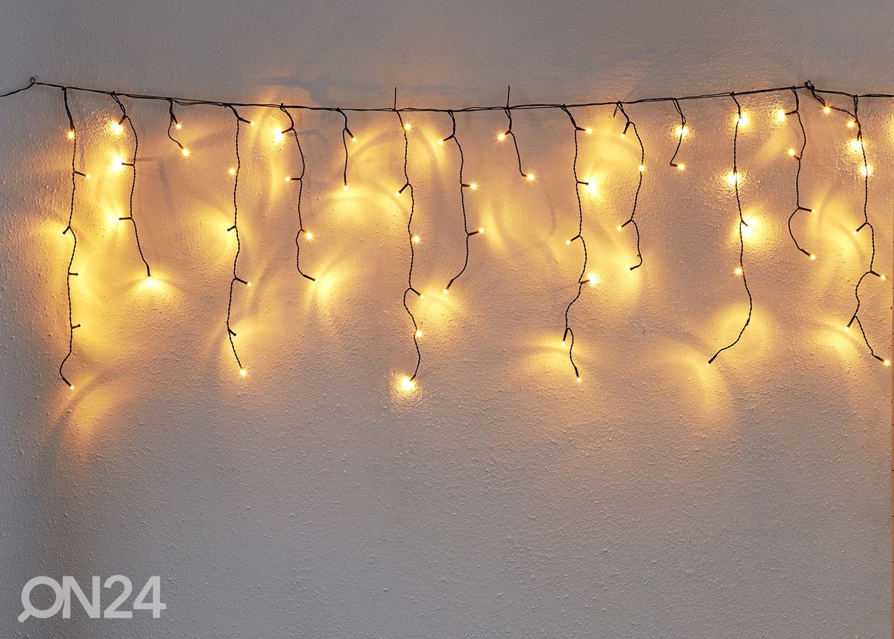 LED valonauha Icicle golden, 590 cm kuvasuurennos