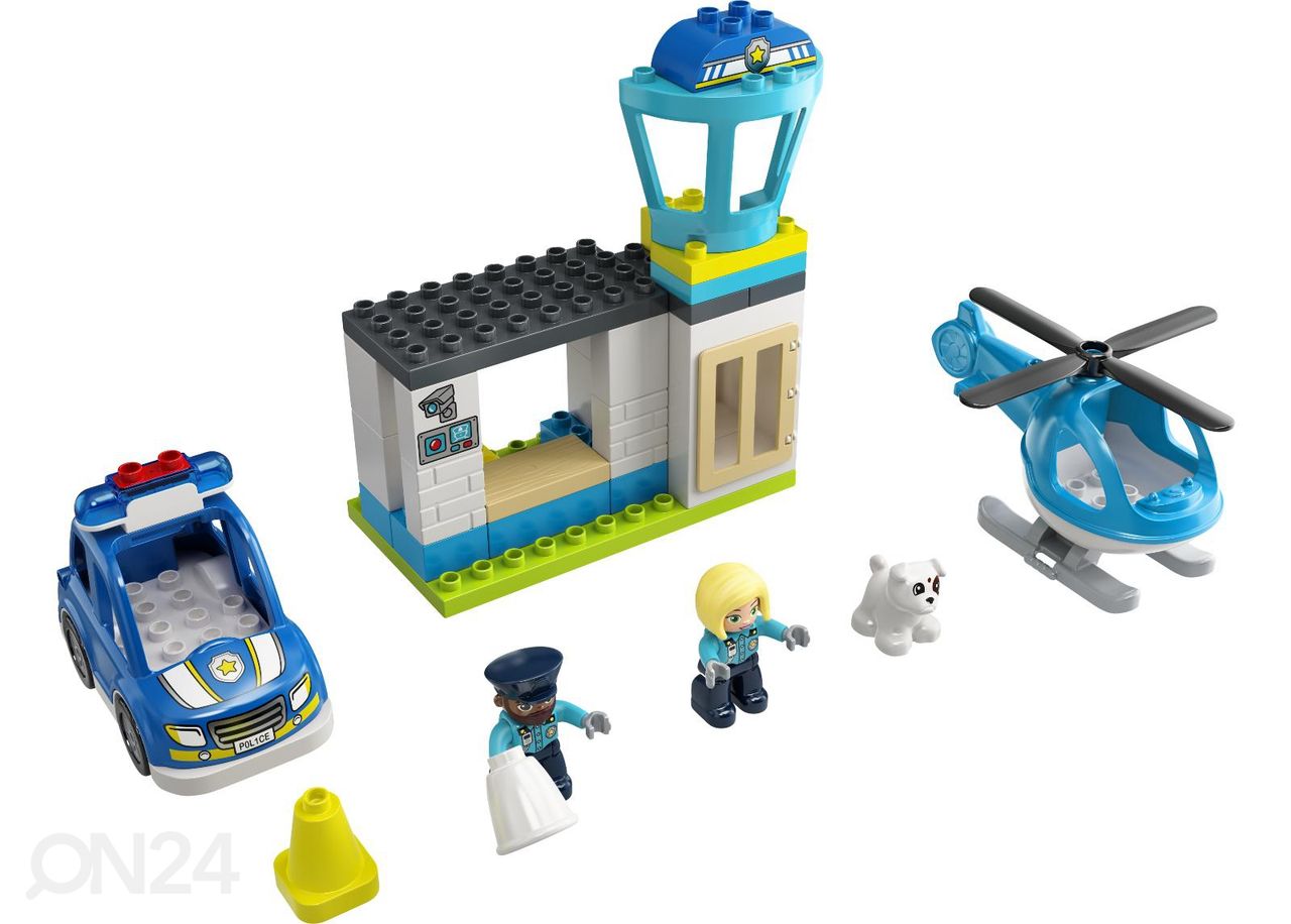 LEGO DUPLO -poliisiasema ja helikopteri kuvasuurennos