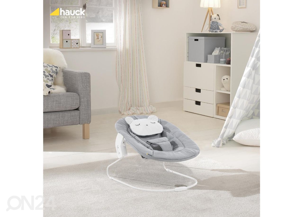 Lepotuoli Hauck Comfort Alpha Bouncer 2in1 Pastel Bear vaaleanharmaa kuvasuurennos
