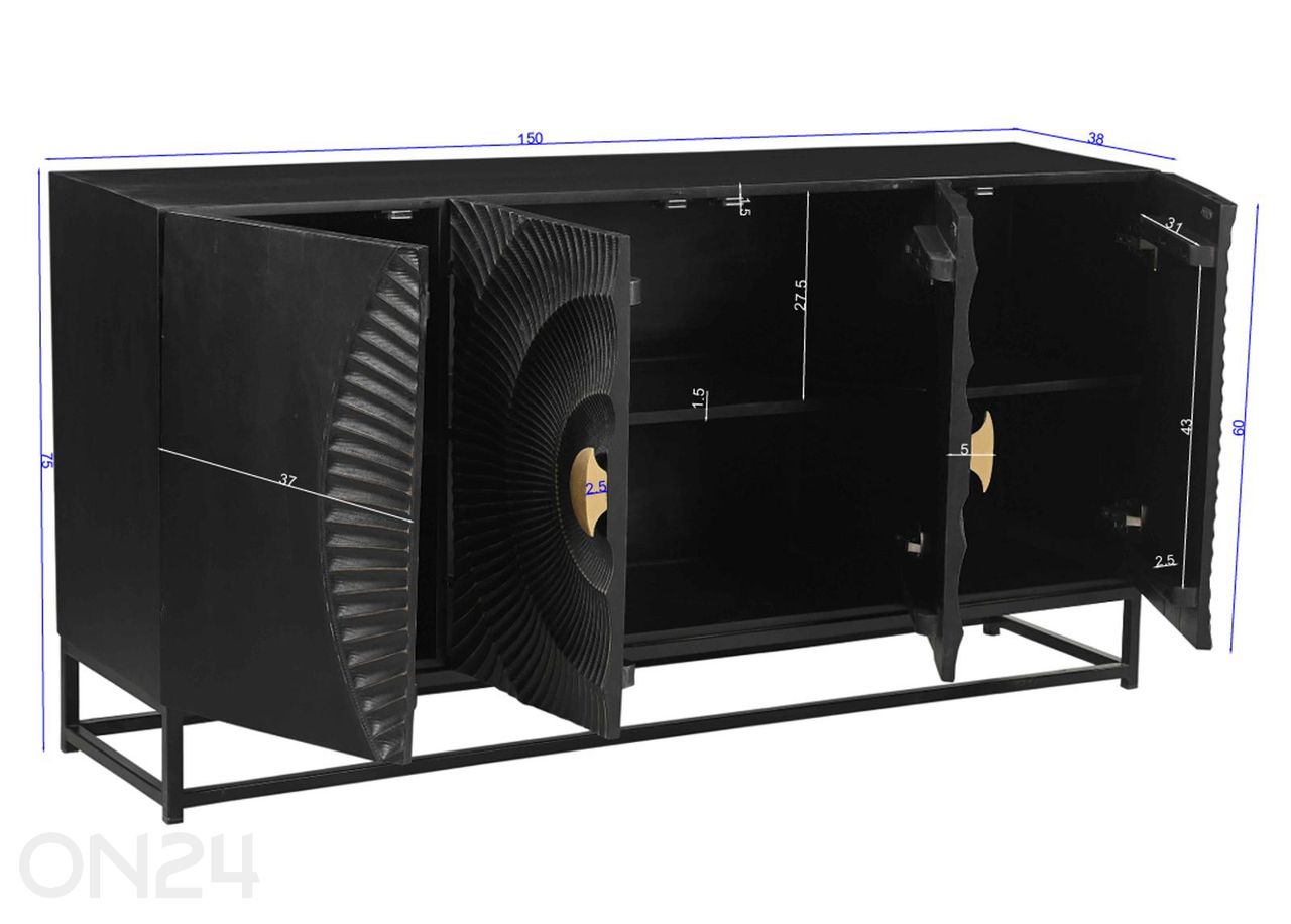 Lipasto Black Smooth 150 cm kuvasuurennos