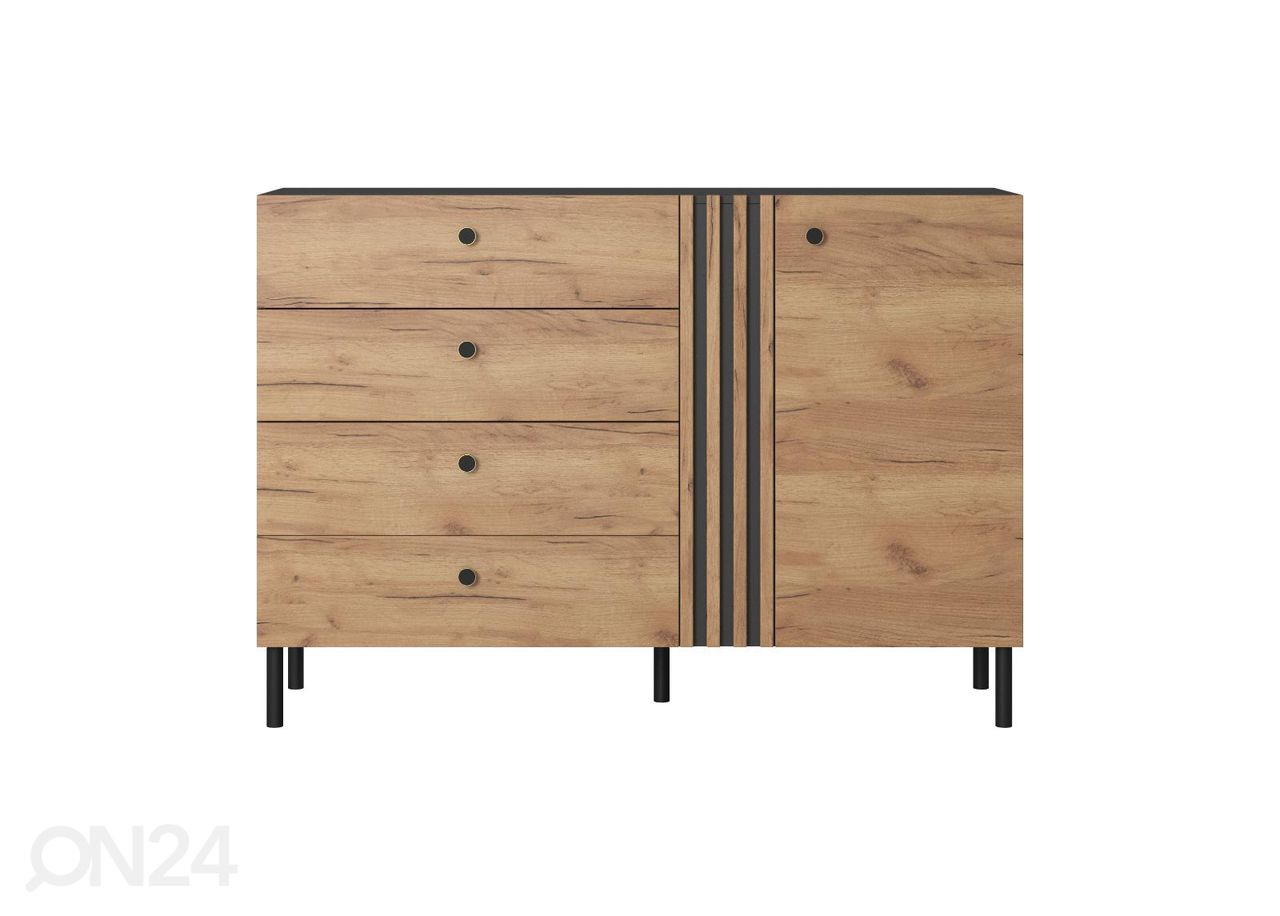 Lipasto Deco B 138 cm, antrasiitti / tammi kuvasuurennos