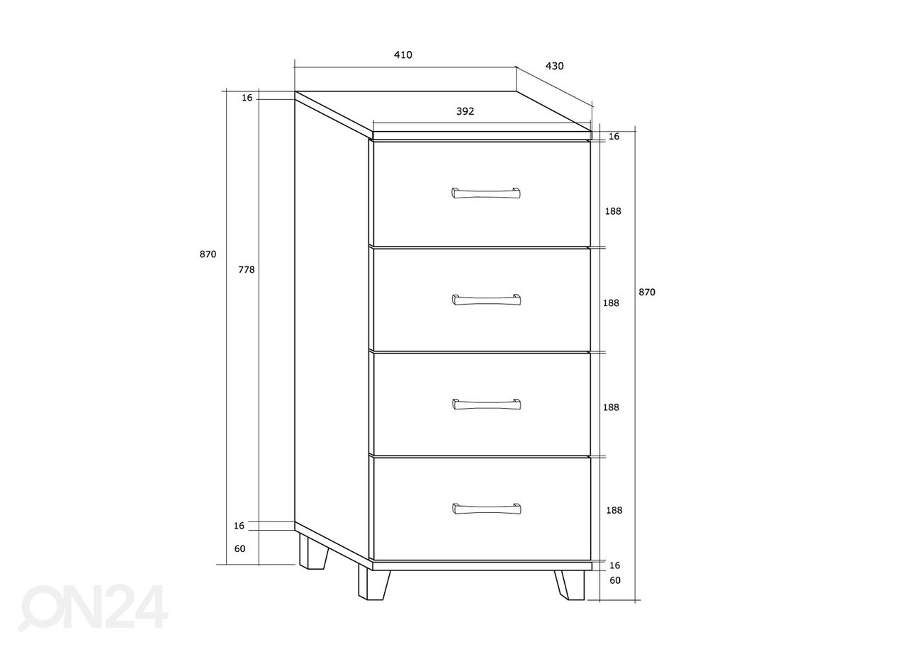Lipasto Drimo 41 cm kuvasuurennos