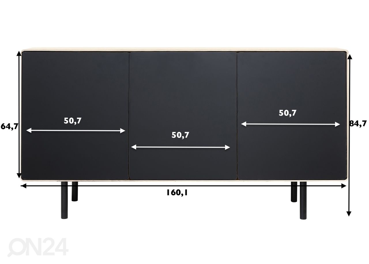 Lipasto Tokyo 160 cm, valkoinen öljy kuvasuurennos