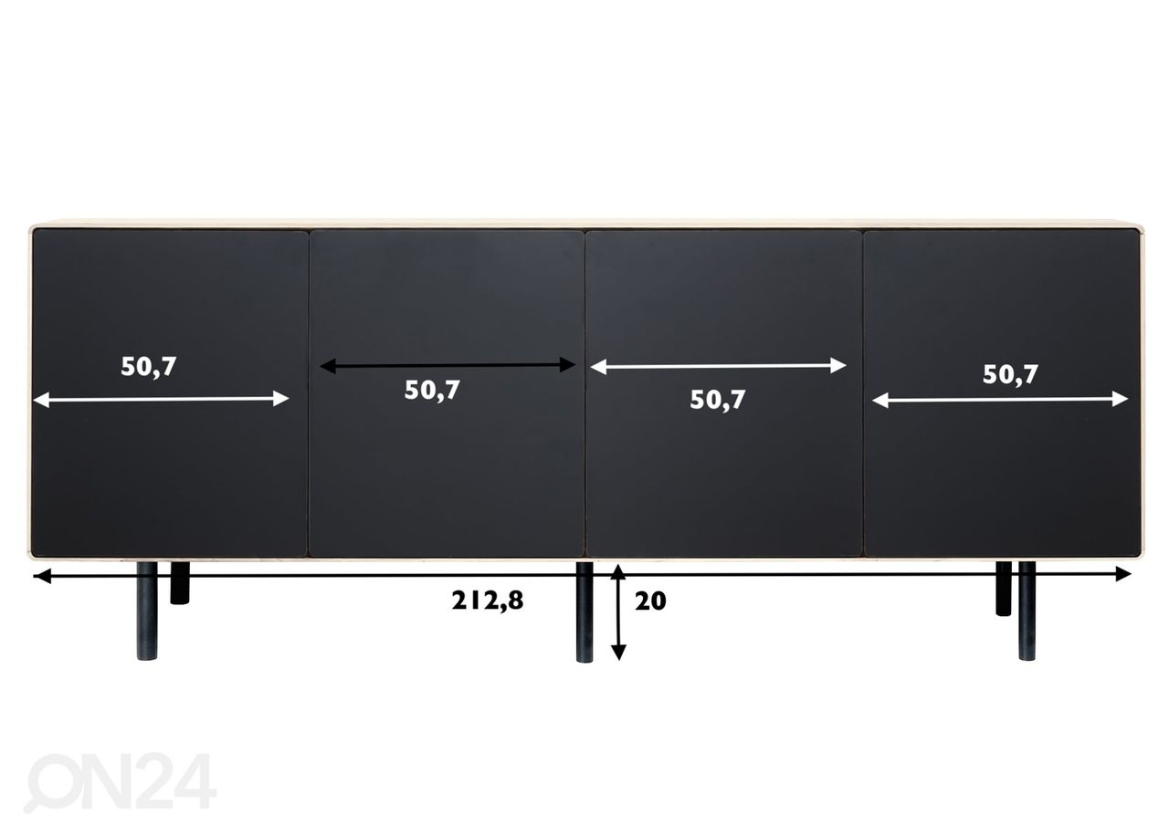 Lipasto Tokyo 213 cm, valkoinen öljy kuvasuurennos