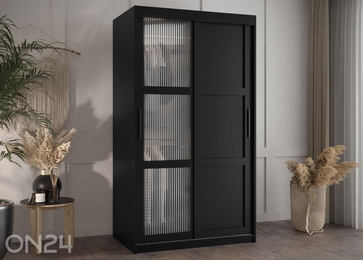 Liukuovellinen vaatekaappi Flutes 100 cm kuvasuurennos