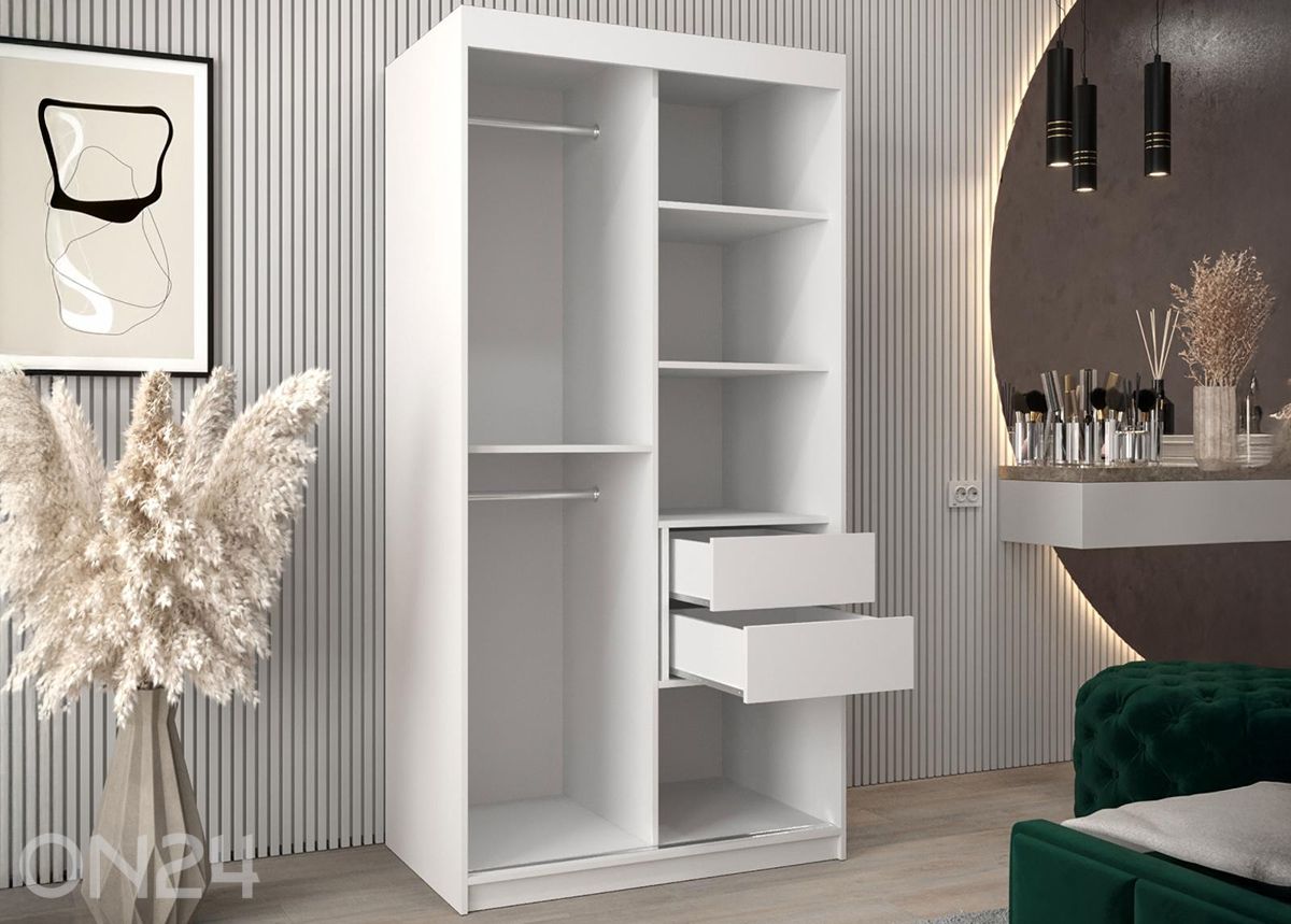 Liukuovellinen vaatekaappi Flutes 100 cm kuvasuurennos