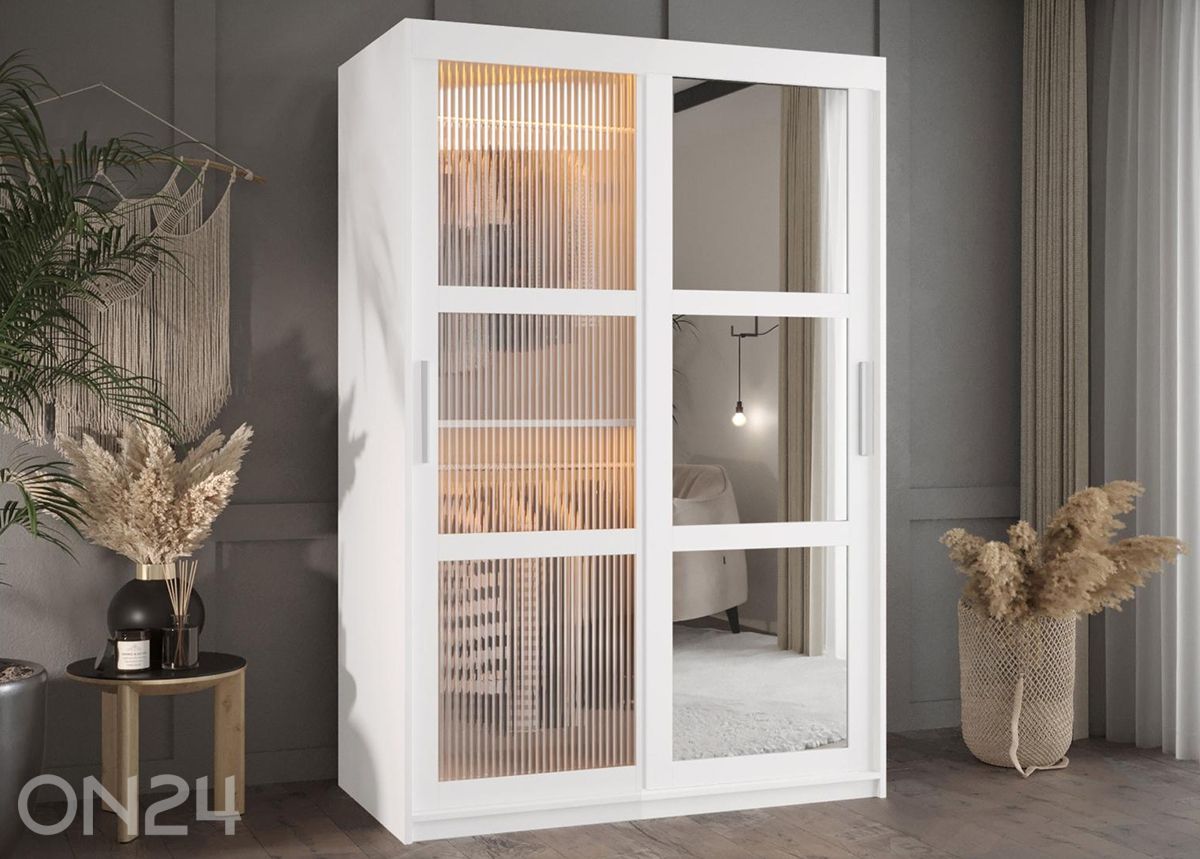 Liukuovellinen vaatekaappi Flutes 120 cm kuvasuurennos