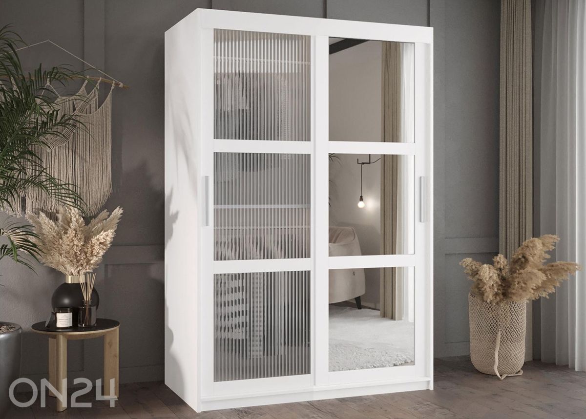 Liukuovellinen vaatekaappi Flutes 120 cm kuvasuurennos