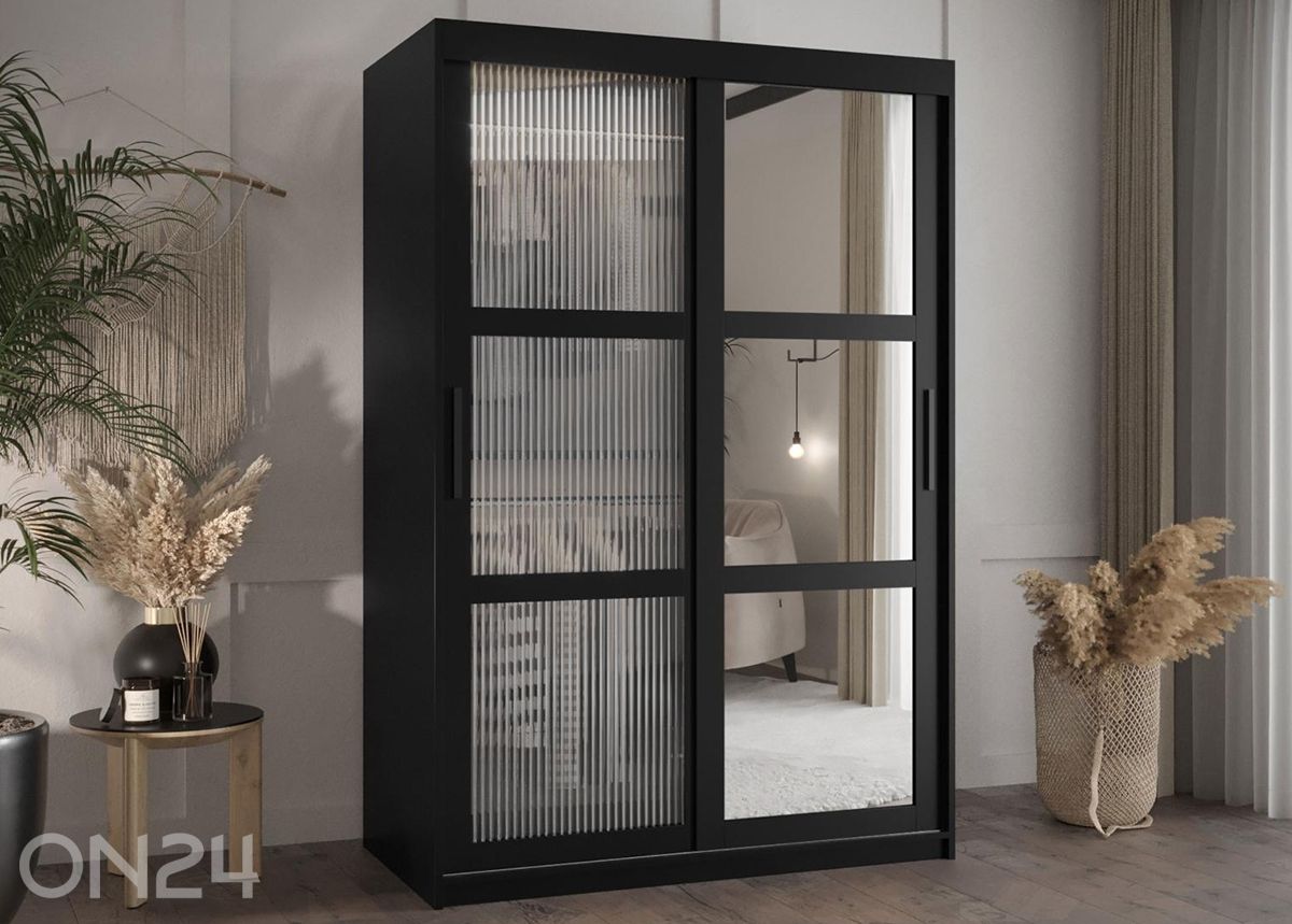 Liukuovellinen vaatekaappi Flutes 120 cm kuvasuurennos