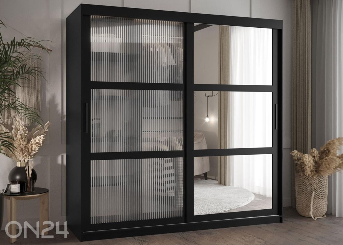 Liukuovellinen vaatekaappi Flutes 180 cm kuvasuurennos