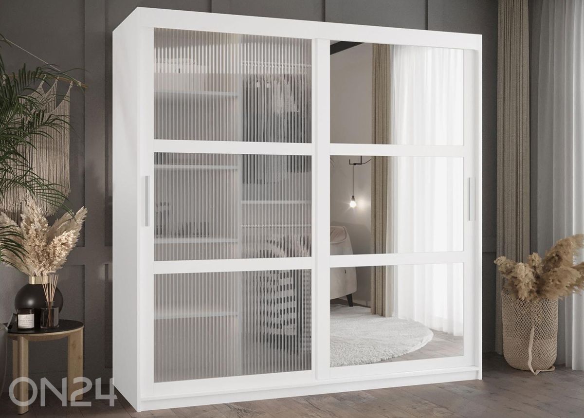 Liukuovellinen vaatekaappi Flutes 180 cm kuvasuurennos