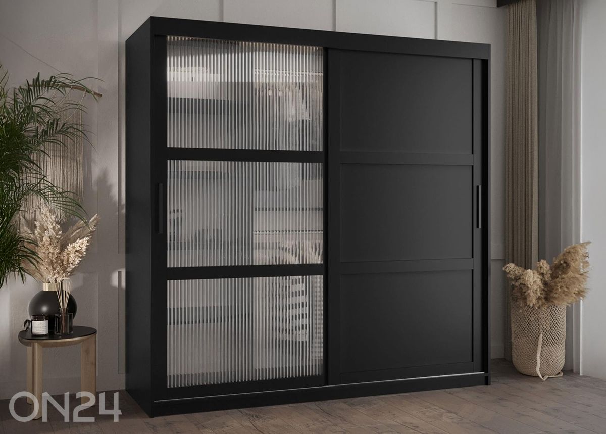 Liukuovellinen vaatekaappi Flutes 180 cm kuvasuurennos