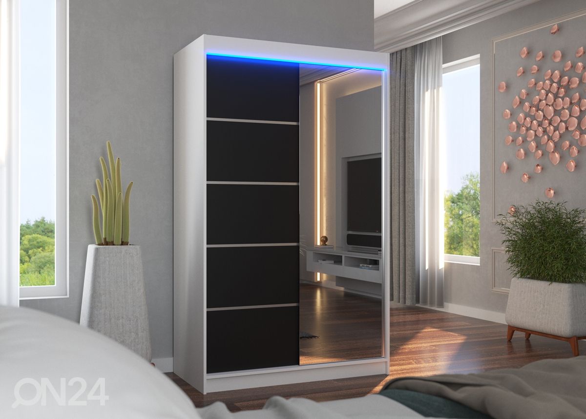 Liukuovikaappi 120 cm + LED kuvasuurennos