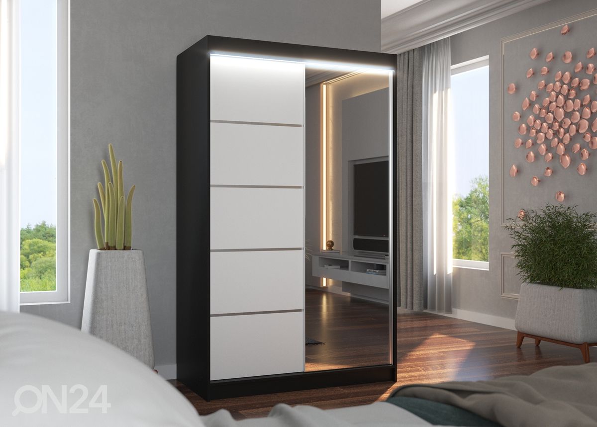 Liukuovikaappi 120 cm + LED kuvasuurennos