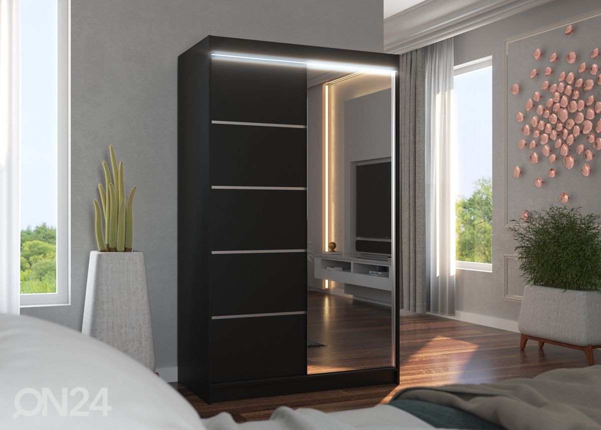 Liukuovikaappi 120 cm + LED kuvasuurennos