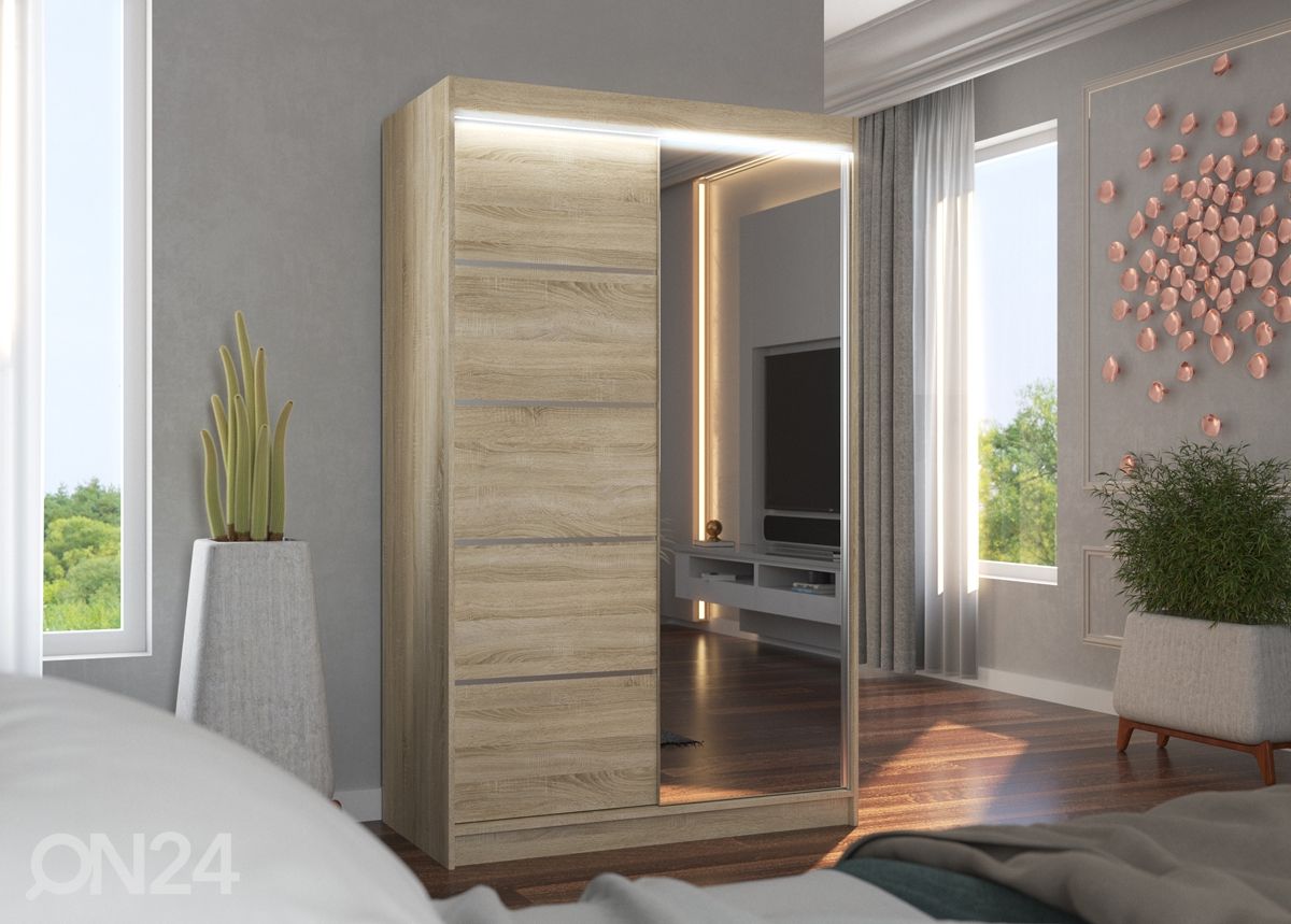 Liukuovikaappi 120 cm + LED kuvasuurennos