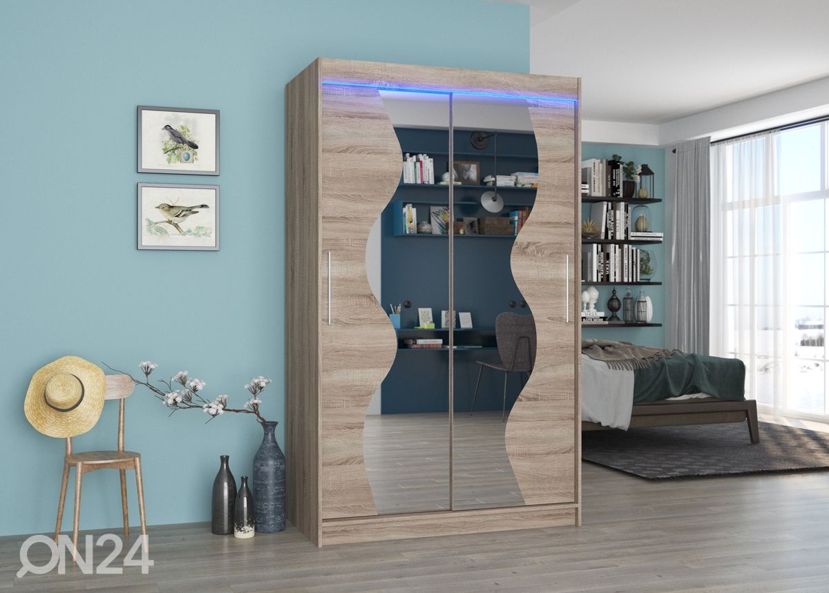 Liukuovikaappi 120 cm + LED kuvasuurennos