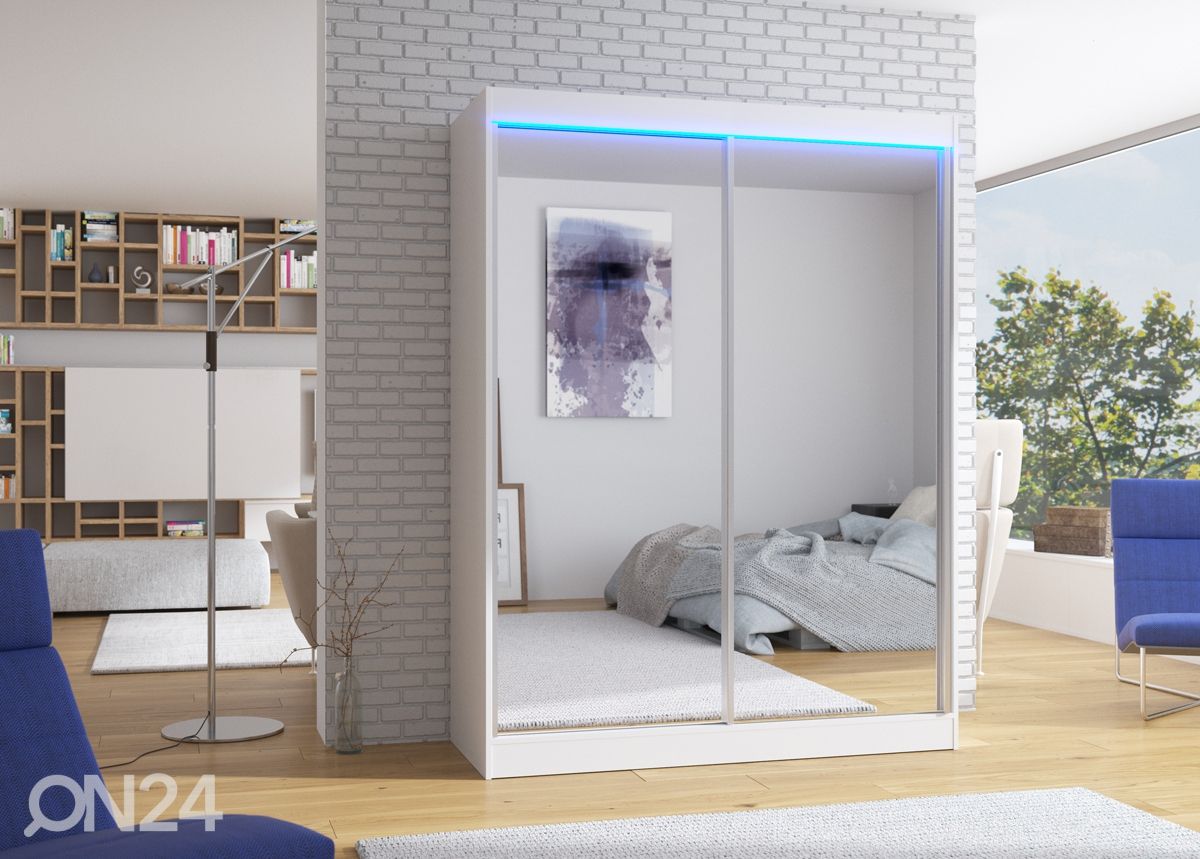 Liukuovikaappi 150 cm + LED kuvasuurennos