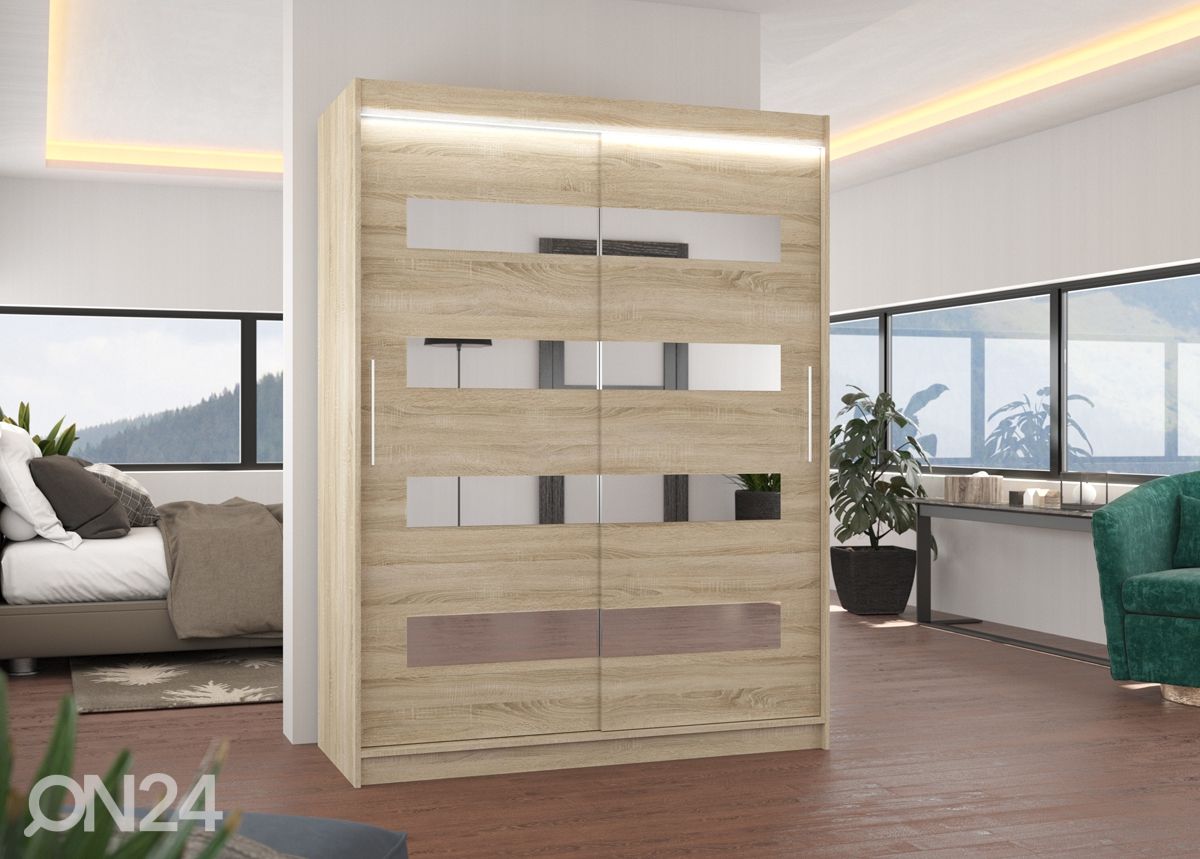 Liukuovikaappi Ballwin 150 cm + LED kuvasuurennos