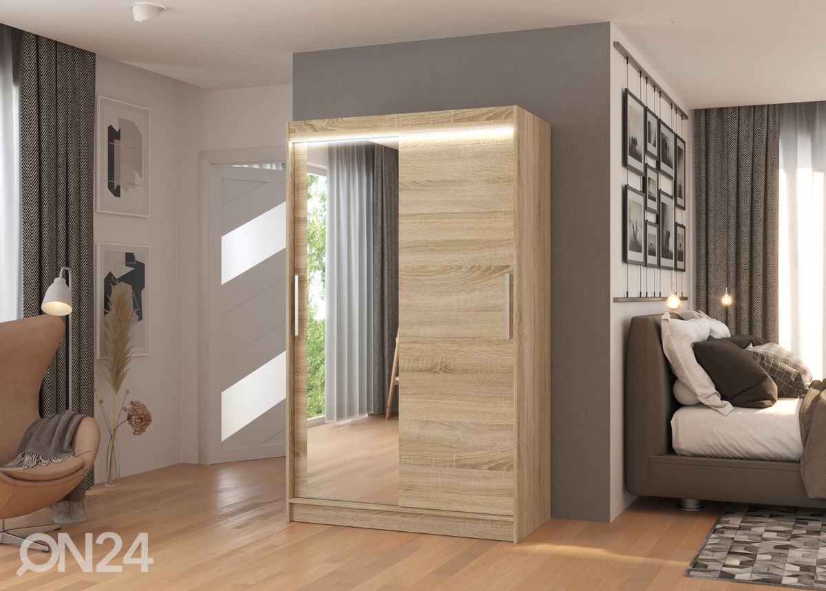 Liukuovikaappi Beth I 120 cm + LED kuvasuurennos