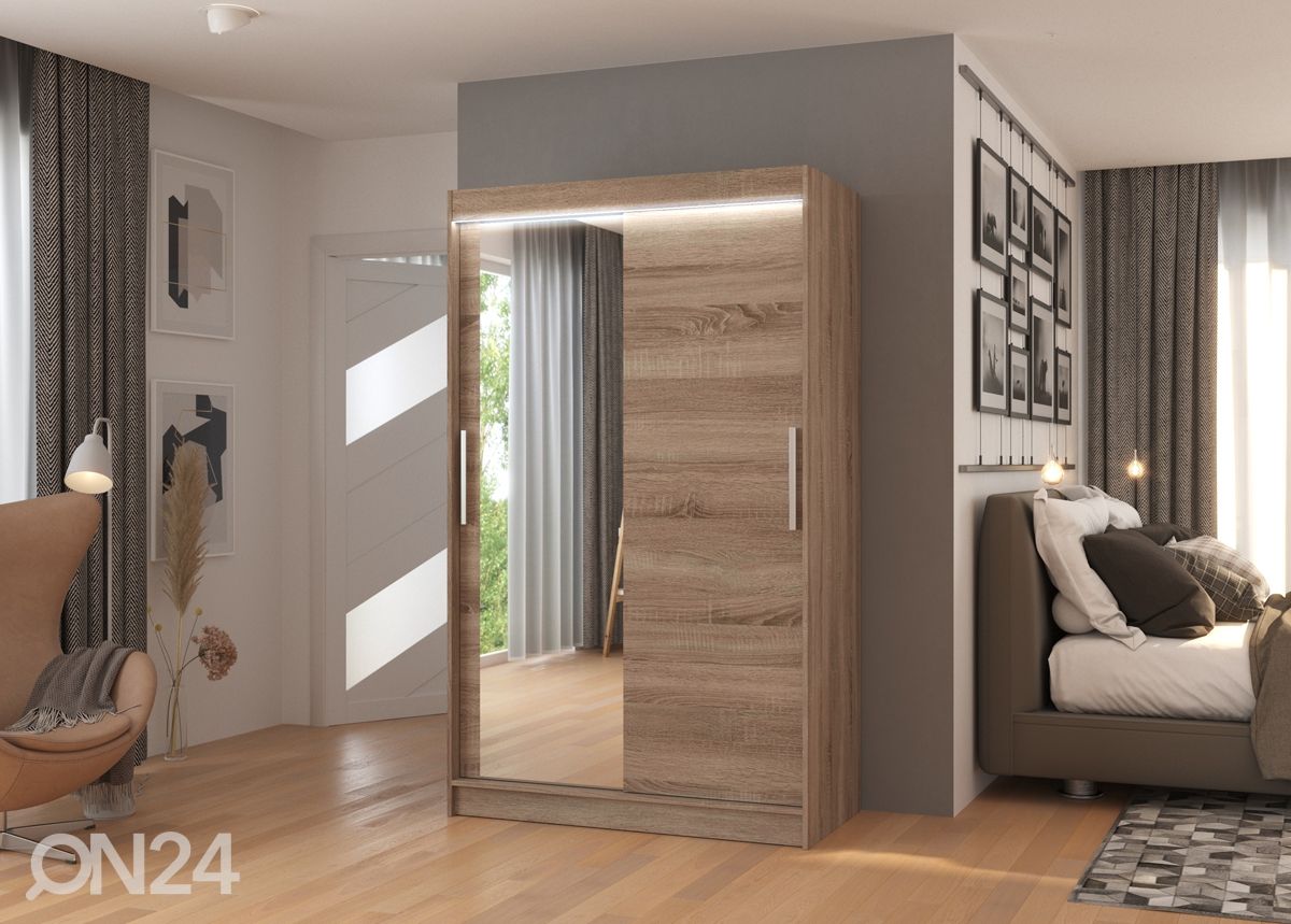 Liukuovikaappi Beth I 120 cm + LED kuvasuurennos