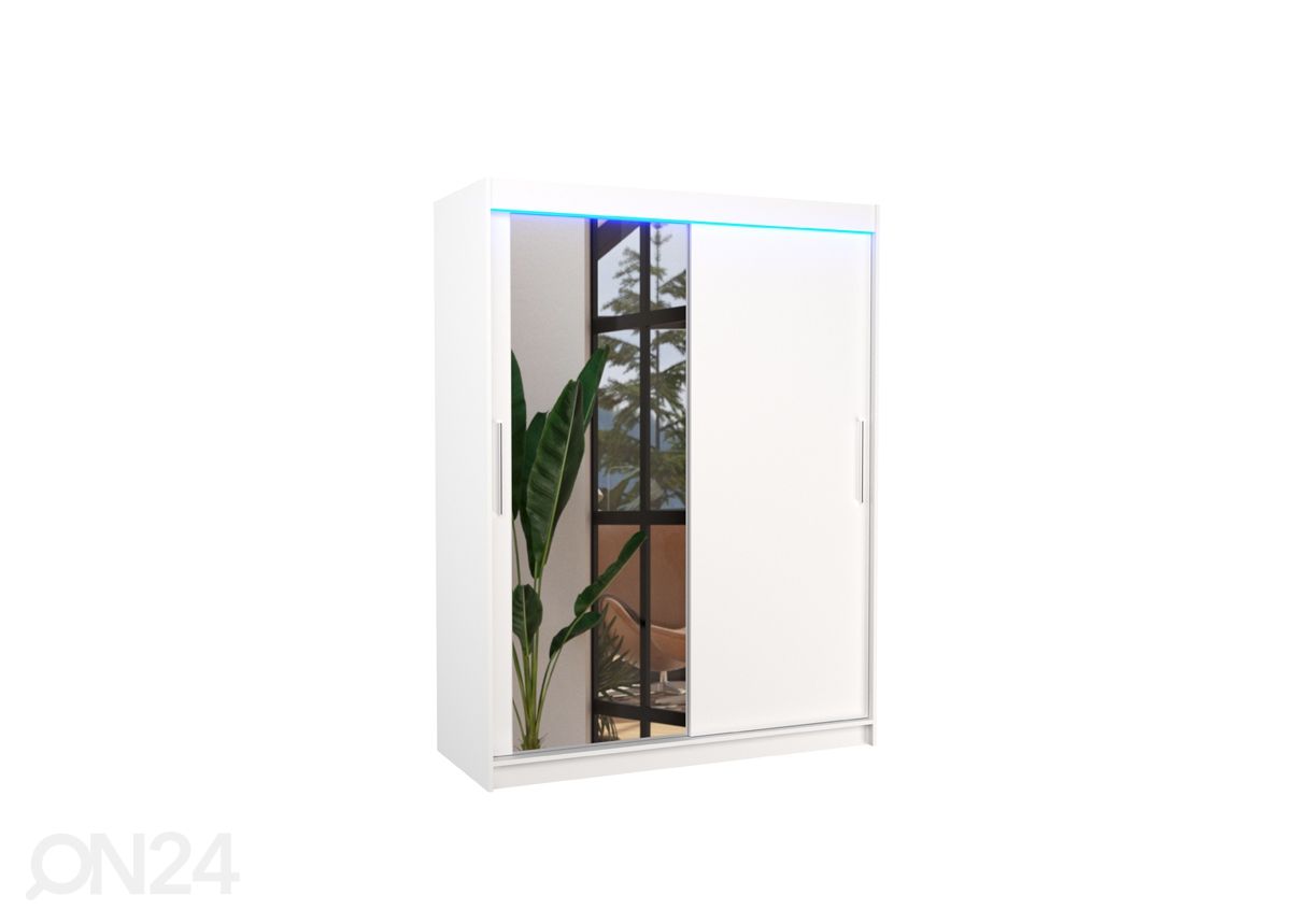 Liukuovikaappi Bianca I 150 cm + LED kuvasuurennos