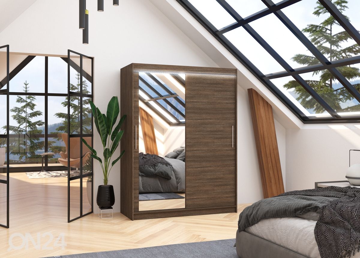 Liukuovikaappi Bianca I 150 cm + LED kuvasuurennos