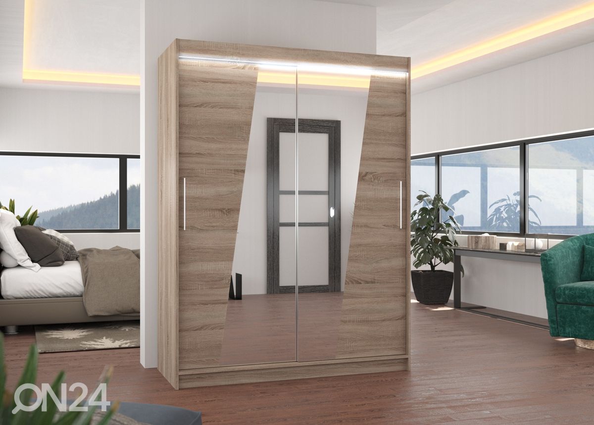 Liukuovikaappi Bixby 150 cm + LED kuvasuurennos