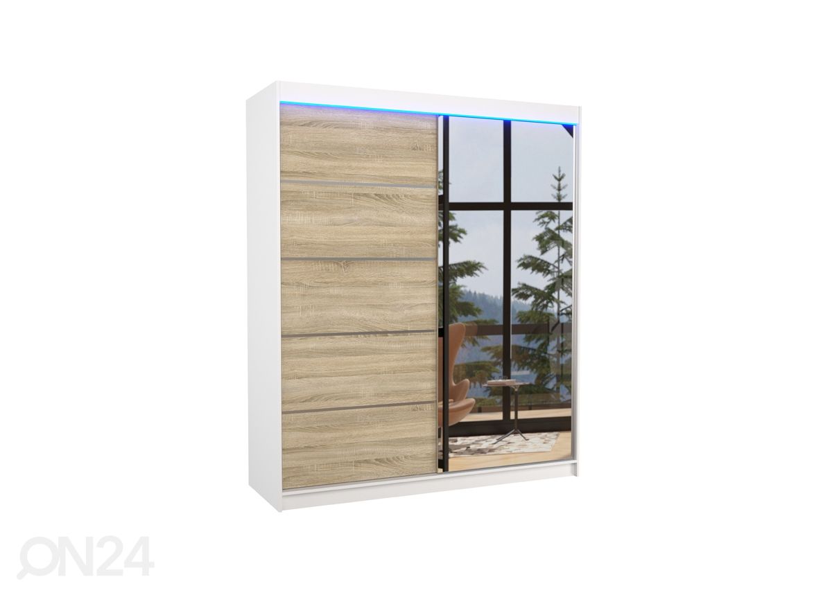 Liukuovikaappi Cabo I 180 cm + LED kuvasuurennos