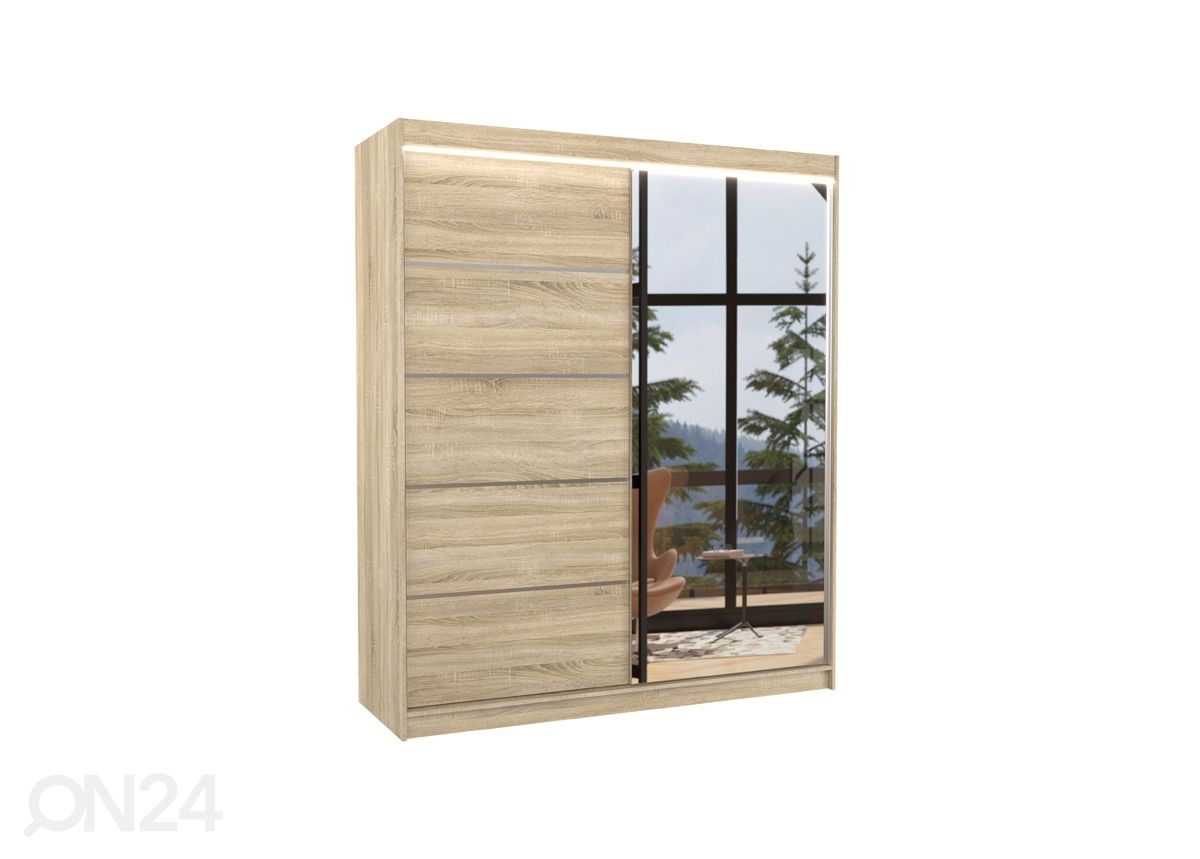 Liukuovikaappi Cabo I 180 cm + LED kuvasuurennos