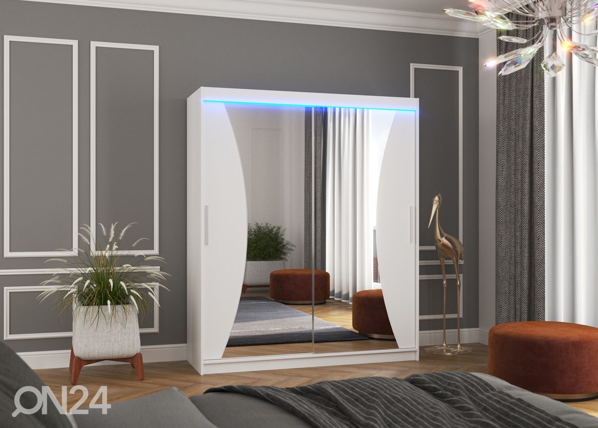 Liukuovikaappi Camden I 180 cm + LED kuvasuurennos