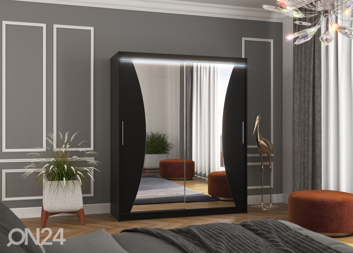 Liukuovikaappi Camden I 180 cm + LED kuvasuurennos