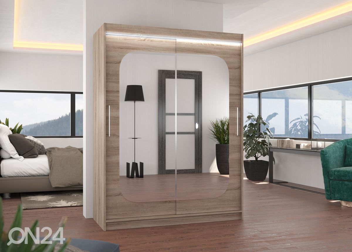 Liukuovikaappi Clarksville I 150 cm + LED kuvasuurennos