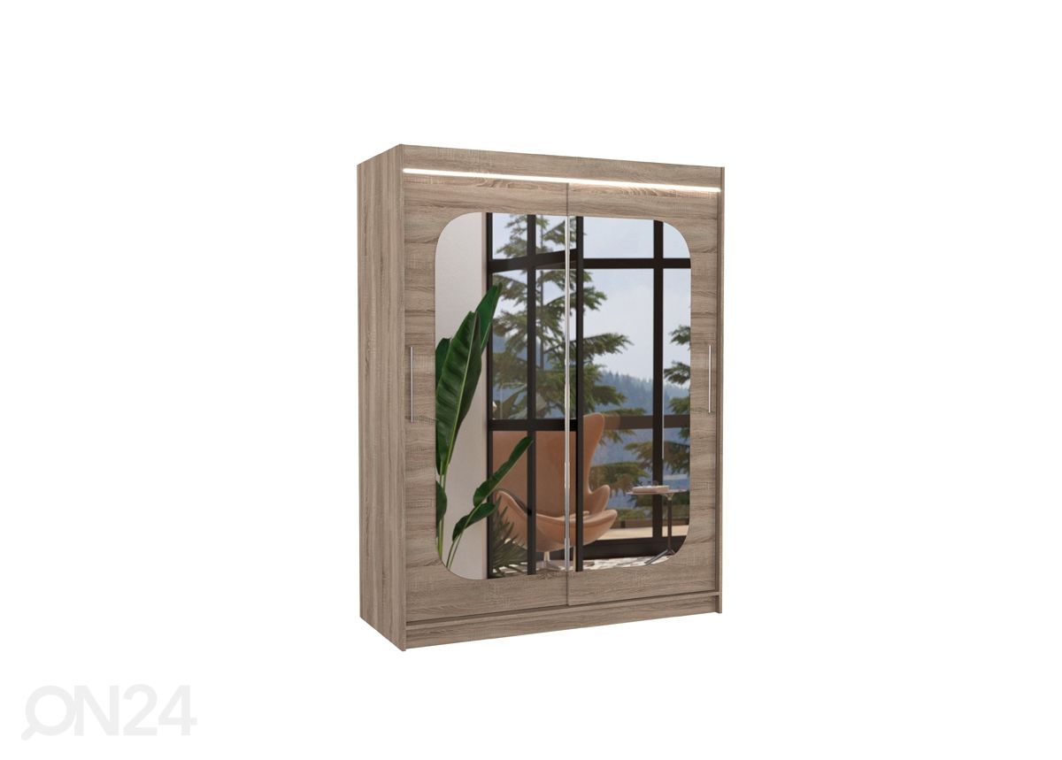 Liukuovikaappi Clarksville I 150 cm + LED kuvasuurennos